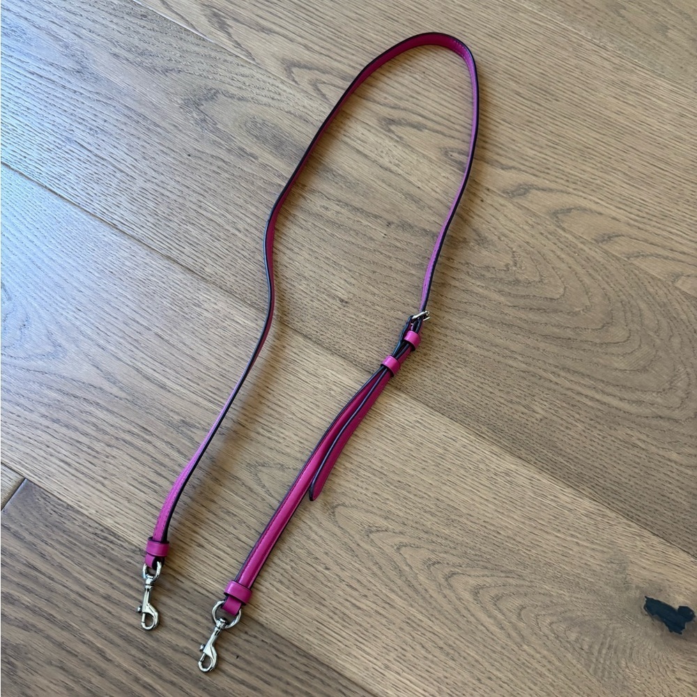 Coach Adjustable Long Purse Strap - Pink & Silver - EUC